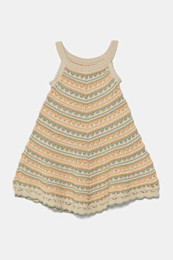 Dievčenské šaty Guess béžová farba, mini, áčkový strih, K5GK19 Z3MX0