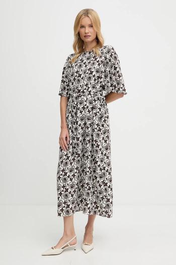 Hodvábne šaty Weekend Max Mara VARESE hnedá farba, maxi, áčkový strih, 2525226051600