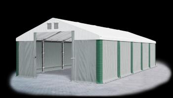 Garážový stan 4x6x2m strecha PVC 560g/m2 boky PVC 500g/m2 konštrukcia ZIMA PLUS Biela Šedá Zelené