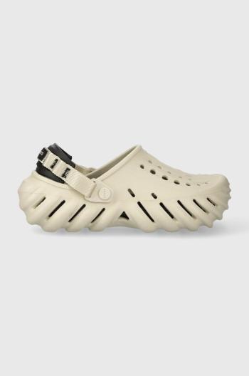 Šľapky Crocs Echo Clog dámske, béžová farba, na platforme, 207937