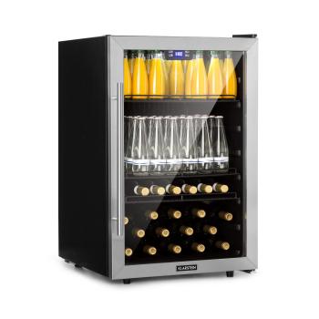 Klarstein Beersafe 5XL, chladnička, 148 l, 3 police, panoramatické sklenené dvere, nehrdzavejúca oceľ