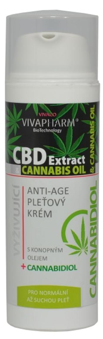 VIVAPHARM Pleťový Anti-Age krém s cannabidiolom 50 ml