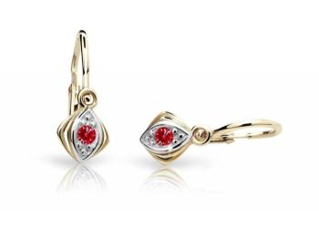 Cutie Jewellery Zlaté detské náušnice C1897-10-X-1 červená