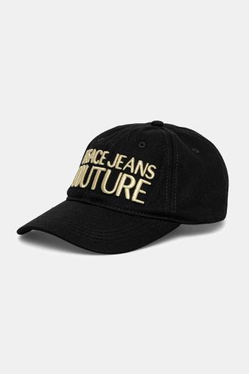 Bavlnená šiltovka Versace Jeans Couture čierna farba, s nášivkou, 78GAZK32 ZG365