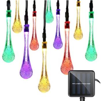 LEDSolar 20 vianočná solárna reťaz kvapky multicolor, iPRO, 2 W, farebné (8595654701523)