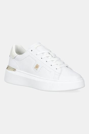 Kožené tenisky Tommy Hilfiger TH FASHION COURT SNEAKER biela farba, FW0FW08631