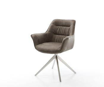 Jedálenská stolička Kaira-Flex taupe vintage krížová podnož široká