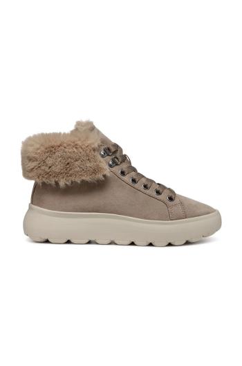 Semišové tenisky Geox D SPHERICA EC4.1 béžová farba, D46TCA 022BH C6029
