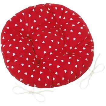 Bellatex Adela prešívaný okrúhly – priemer 40 cm – srdiečka (7593)