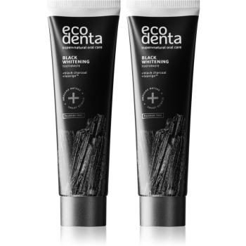 Ecodenta Expert Black Whitening čierna bieliaca zubná pasta bez fluóru 2x100 ml