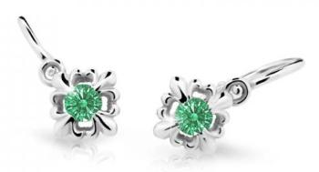 Cutie Jewellery Roztomilé detské náušnice z bieleho zlata C2212-10-X-2 zelená