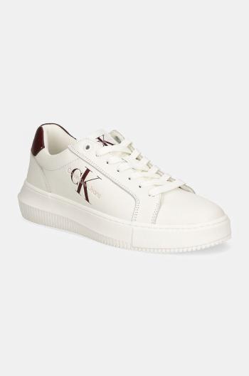Kožené tenisky Calvin Klein Jeans YW0YW00823 CHUNKY CUPSOLE MONOLOGO W bordová farba, YW0YW00823