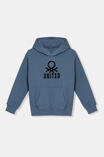 Detská bavlnená mikina United Colors of Benetton s kapucňou, s potlačou, 3UNIC204R