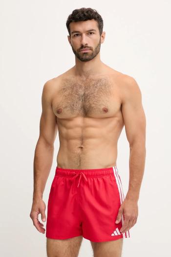 Plavkové šortky adidas 3-Stripes červená farba, JX5023