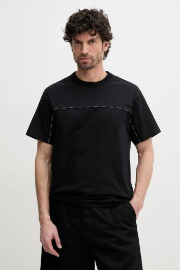 Bavlnené tričko Versace Jeans Couture pánske, čierna farba, s nášivkou, 78GAH616 J0005