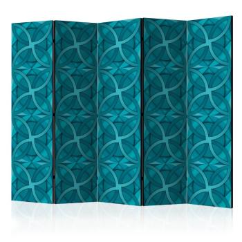 Paraván Geometric Turquoise Dekorhome 225x172 cm (5-dílný)