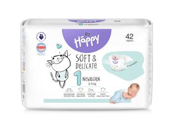 Bella Baby Happy Soft&Delicate 1 Newborn 2–5 kg dětské pleny 42 ks