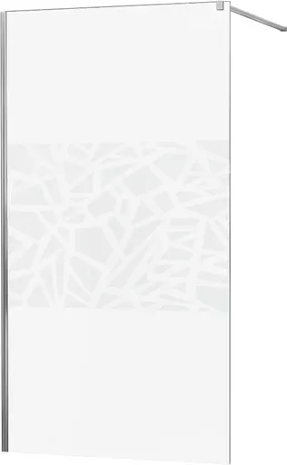 MEXEN/S - KIOTO Sprchová zástena WALK-IN 80x200 cm 8 mm, chróm, biely vzor 800-080-101-01-85
