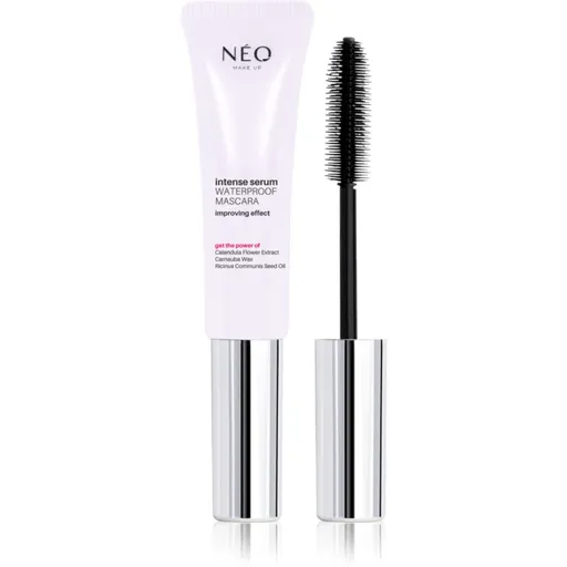 NEO MAKE UP Intense Serum Waterproof Mascara vodeodolná riasenka pre objem a oddelenie mihalnic odtieň Black 9 ml