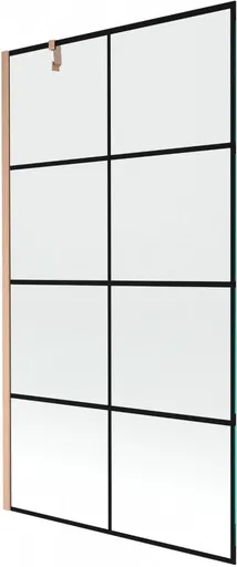 MEXEN/S - Next vaňová zástena FIX 100 x 150, čierna vzor, meď kartáčovaná - 895-100-000-00-70-77 895-100-000-00-77-65