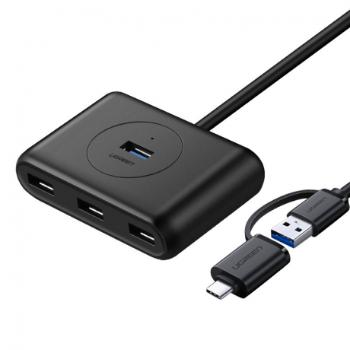 Ugreen CR113 HUB adaptér 4x USB / USB-C 1m, čierny (CR113 40850)