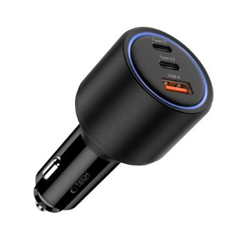 Tech-Protect CC04 autonabíjačka USB / 2x USB-C 130W PD, čierna