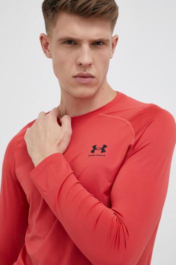 Tréningové tričko s dlhým rukávom Under Armour červená farba, jednofarebné, 1361506