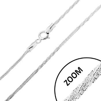 Strieborná 925 retiazka, vzor hadík - rovné a stočené časti, šírka 1,7 mm, dĺžka 550 mm