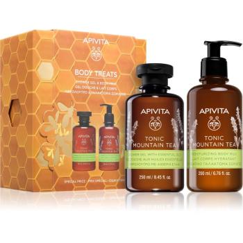 Apivita Tonic Mountain Tea Shower Gel & Body Milk Set vianočná darčeková sada