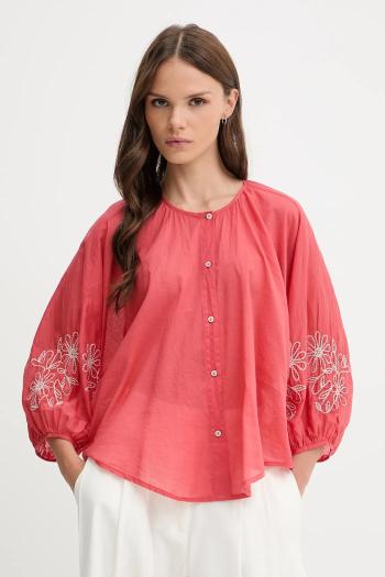 Bavlnená košeľa United Colors of Benetton ružová farba, regular, 5VZCDQ0BN