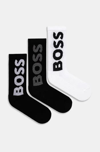 Ponožky BOSS 3-pak pánske, čierna farba, 50524259