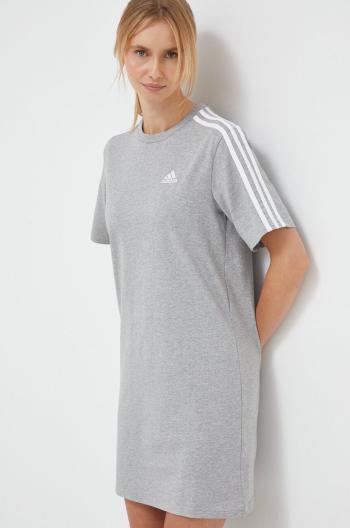 Bavlnené šaty adidas šedá farba, mini, oversize, HR4924