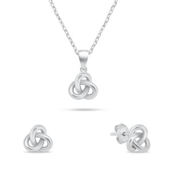 Brilio Silver Strieborný set šperkov SET271W (náhrdelník, náušnice)