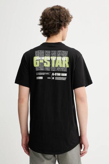 Bavlnené tričko G-Star pánske, čierna farba, jednofarebná, D26043-C372