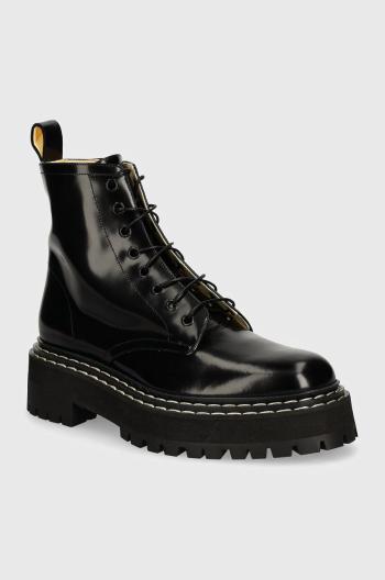 Kožené workery Proenza Schouler Lug Sole dámske, čierna farba, na plochom podpätku, PS43102A