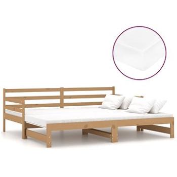 Shumee Výsuvná váľanda 2×(90×200) cm medovo hnedá masívna borovica, 3083662