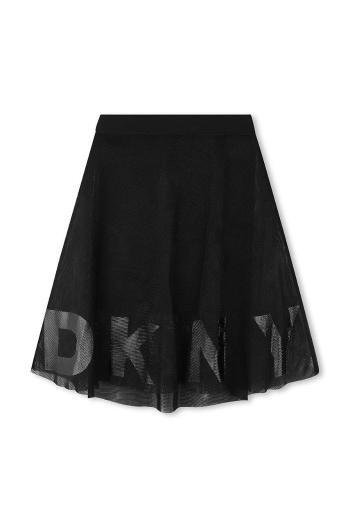Dievčenská sukňa Dkny čierna farba, midi, áčkový strih, D60215