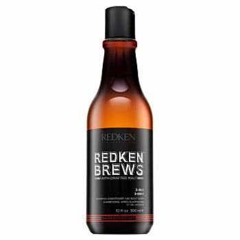 Redken Brews 3-in1 Shampoo šampón, kondicionér a sprchový gel pre všetky typy vlasov 300 ml