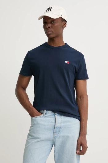 Bavlnené tričko Tommy Jeans pánske, tmavomodrá farba, jednofarebné, DM0DM20322