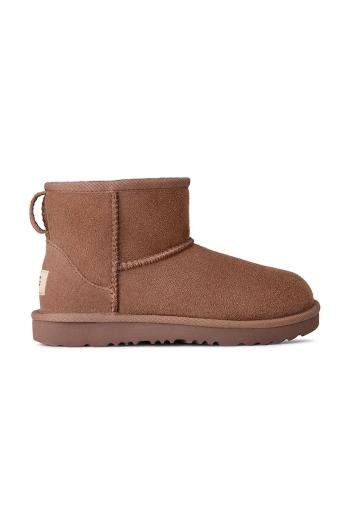Detské semišové snehule UGG Classic Mini II hnedá farba, 1017715K