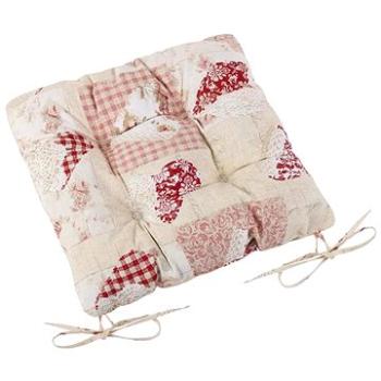 Bellatex EMA prešívaný – 40 × 40 cm, prešívaný – patchwork srdce ružové (4495)