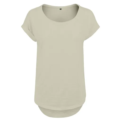 Build Your Brand Dámske tričko s predĺženým zadným dielom - Jemne šalviová | XS