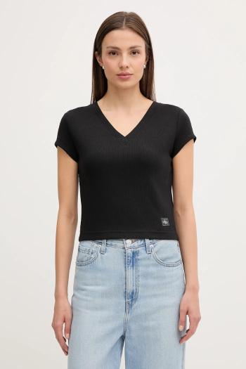 Tričko Calvin Klein Jeans dámske, čierna farba, LV047C910G