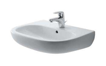 DURAVIT - D-Code Umývadlo, 55x43 cm, s prepadom, s otvorom na batériu, biela 23105500002