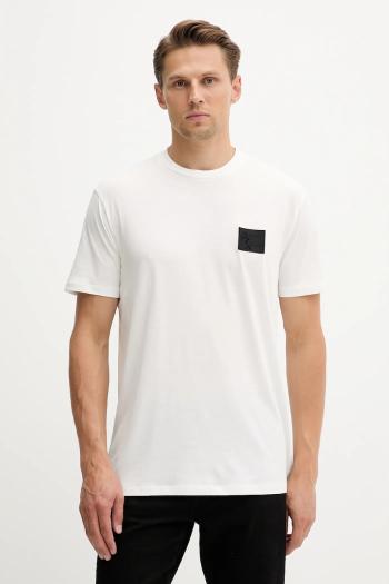 Bavlnené tričko Armani Exchange pánske, béžová farba, jednofarebné, XM001456 AF10358