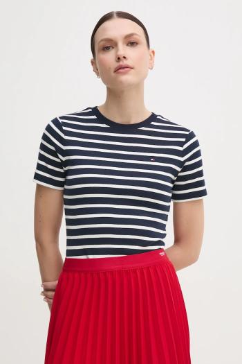 Bavlnené tričko Tommy Hilfiger dámske, biela farba, WW0WW40587