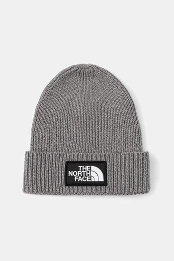 Detská čiapka The North Face KIDS TNF LOGO BOX CUFFED BEANIE šedá farba, NF0A8CGUDYY1