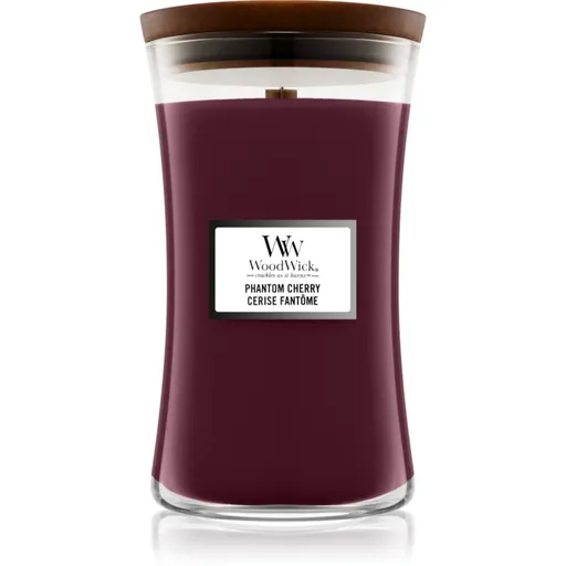 Woodwick Phantom Cherry vonná sviečka s dreveným knotom 609.5 g