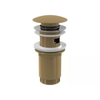 Alcadrain Výpusť umývadlová CLICK/CLACK 5/4&quot; celokovová s prepadom, veľká zátka, GOLD-kefovaný mat A392-GB A392-GB