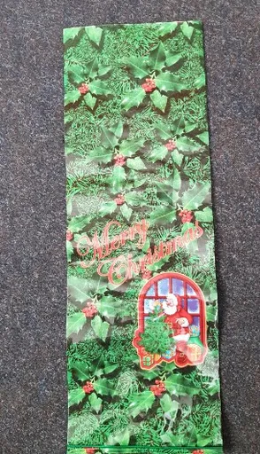 Vrecko PP skladané vianočné 24x48cm Mery Christmas + Mikuláš zelený